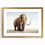 Elephant wall art design in a gold frame with a mat, showcasing a detailed and vibrant depiction of wildlife, ideal for home decor or animal lovers.