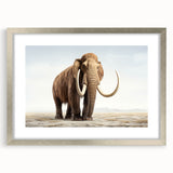 Framed wall art featuring a stunning elephant design in a silver frame with a white mat, perfect for enhancing home decor with a touch of nature.