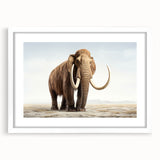 Elephant wall art design featuring a detailed illustration of a majestic African elephant framed with a white mat, perfect for nature lovers and home decor enthusiasts.