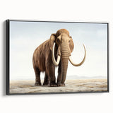 Framed canvas wall art featuring a side view of a majestic elephant, showcasing intricate details and a black background, perfect for wildlife enthusiasts and home decor.