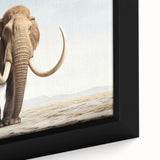 Close-up of a framed canvas featuring a stunning elephant design in vibrant colors, showcasing intricate details of the animal's texture and expression, ideal for wildlife art enthusiasts.