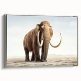 Framed wall art featuring a majestic side view of an elephant, showcasing intricate details and textures in a silver design, perfect for wildlife enthusiasts.