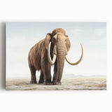 Stretched canvas wall art featuring a front view of a majestic elephant, showcasing intricate details and natural textures, ideal for wildlife-themed decor.