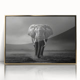 Framed wall art featuring a stunning gold-accented African elephant design, showcasing intricate details and vibrant colors, perfect for wildlife enthusiasts and home decor.