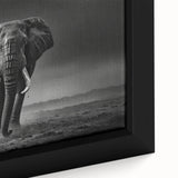 Close-up of a beautifully framed canvas wall art featuring an intricate elephant design, showcasing vibrant colors and detailed textures, perfect for wildlife lovers and home decor enthusiasts.