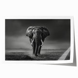 Elephant-themed wall art print showcasing a vibrant, stylized design of a majestic African elephant, perfect for nature lovers and home decor enthusiasts.