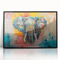 Framed acrylic wall art featuring a striking black-front view design of an elephant, embodying wildlife elegance and perfect for animal lovers' decor.