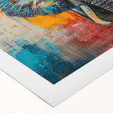 Elephant-themed rolled canvas wall art showcasing a vibrant, colorful design inspired by wildlife. Perfect for adding a touch of nature to home decor.