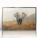Framed wall art featuring a striking design of an elephant in a silver acrylic frame. This vibrant piece captures the essence of wildlife and nature, perfect for animal lovers and home decor enthusiasts.