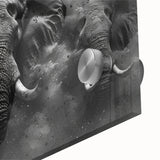 Close-up of a striking elephant wall art design, showcasing intricate details in acrylic glass. This vibrant artwork captures the beauty of wildlife, perfect for animal lovers.