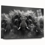 Elegant side view of a vibrant acrylic glass wall art piece showcasing a majestic elephant design, perfect for animal lovers and home decor enthusiasts.