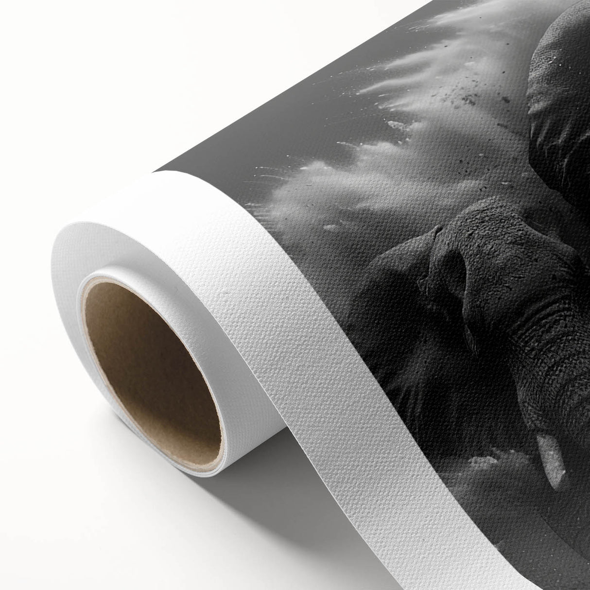 Rolled canvas wall art depicting a majestic elephant in a vibrant, natural setting, perfect for adding an exotic touch to home decor. Ideal for wildlife enthusiasts.