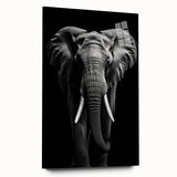 Side view of a stunning acrylic glass wall art featuring a majestic elephant design, showcasing intricate details and vibrant colors, perfect for wildlife enthusiasts.