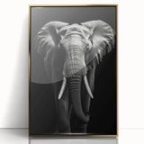 Framed wall art featuring a stunning gold-accented elephant design, showcasing intricate details and textures, perfect for wildlife enthusiasts and home decor.