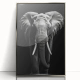 Framed wall art featuring a striking acrylic design of an elephant, showcasing intricate details and a silver frame, perfect for wildlife enthusiasts and modern decor.