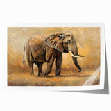 Elephant wall art print featuring a vibrant, colorful design inspired by wildlife, rolled for easy shipping and display in home decor. Perfect for animal lovers.