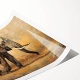 Vibrant rolled canvas print showcasing a majestic elephant design, capturing the essence of wildlife art. Perfect for home decor, it adds a touch of nature's beauty.