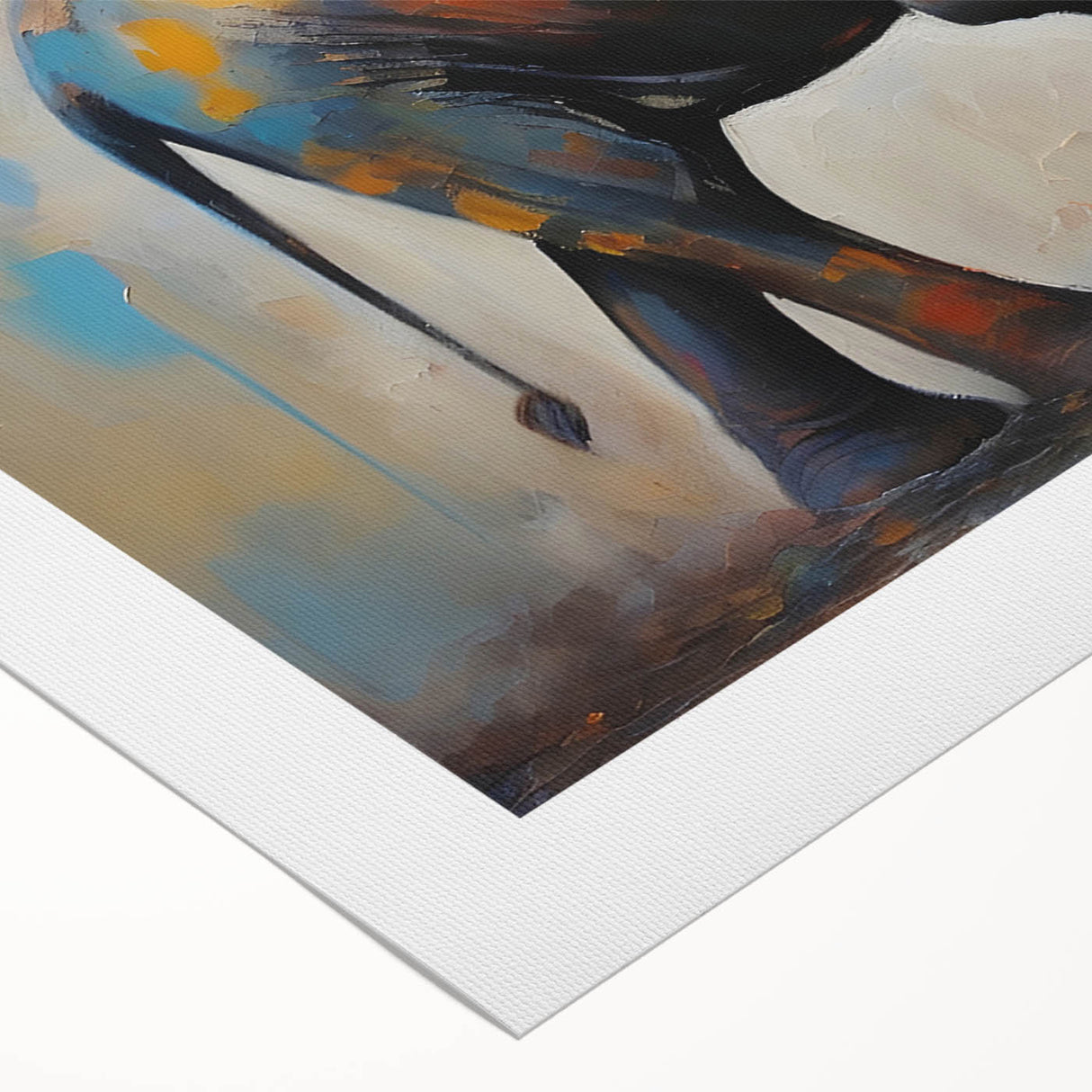 Elephant-themed wall art on rolled canvas showcases a vibrant, colorful design inspired by African wildlife, perfect for enhancing home decor.