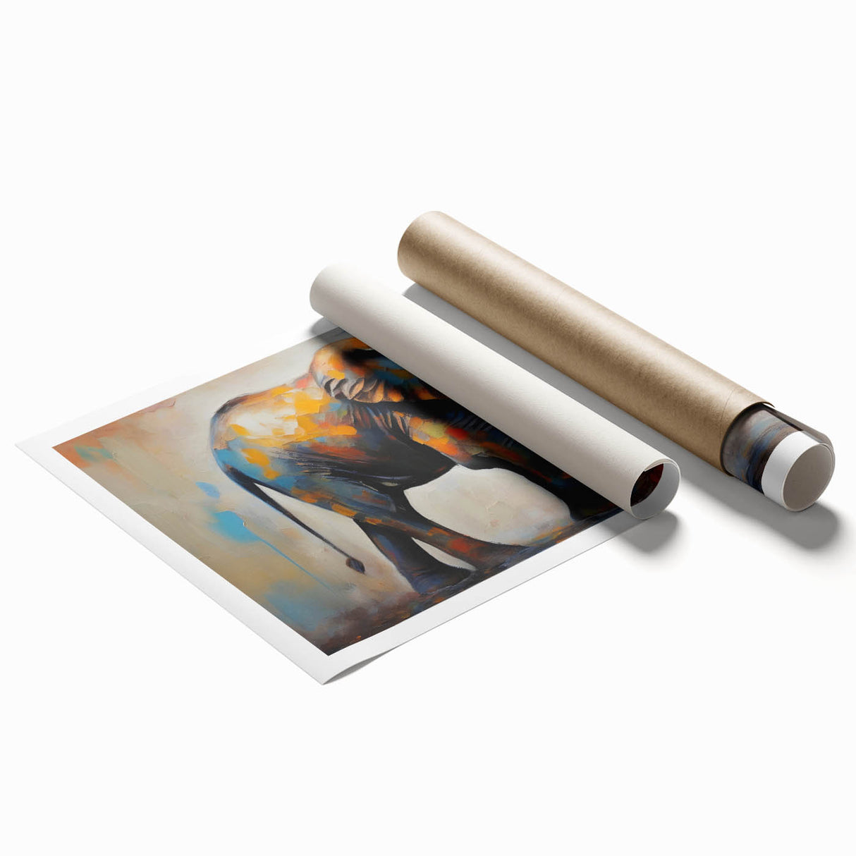 Elegant rolled print showcasing a vibrant elephant design from the Animals A Wild Life collection, perfect for adding a touch of nature-inspired decor to any space. Ideal for wildlife enthusiasts and art lovers alike, this striking artwork emphasizes the beauty of elephants in their natural habitat, enhancing your home or office environment.