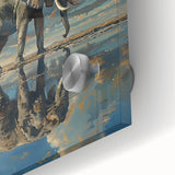 Close-up of an acrylic wall art piece showcasing a majestic elephant design with intricate details and vibrant colors, perfect for wildlife enthusiasts and home decor.