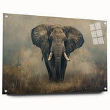 Acrylic wall art featuring a stunning side view of a vibrant elephant design, showcasing intricate details and colors, perfect for wildlife enthusiasts and home decor.