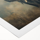 Elephant-themed rolled canvas wall art showcasing a vibrant and detailed design, featuring a serene African landscape in soft earth tones, ideal for home décor.