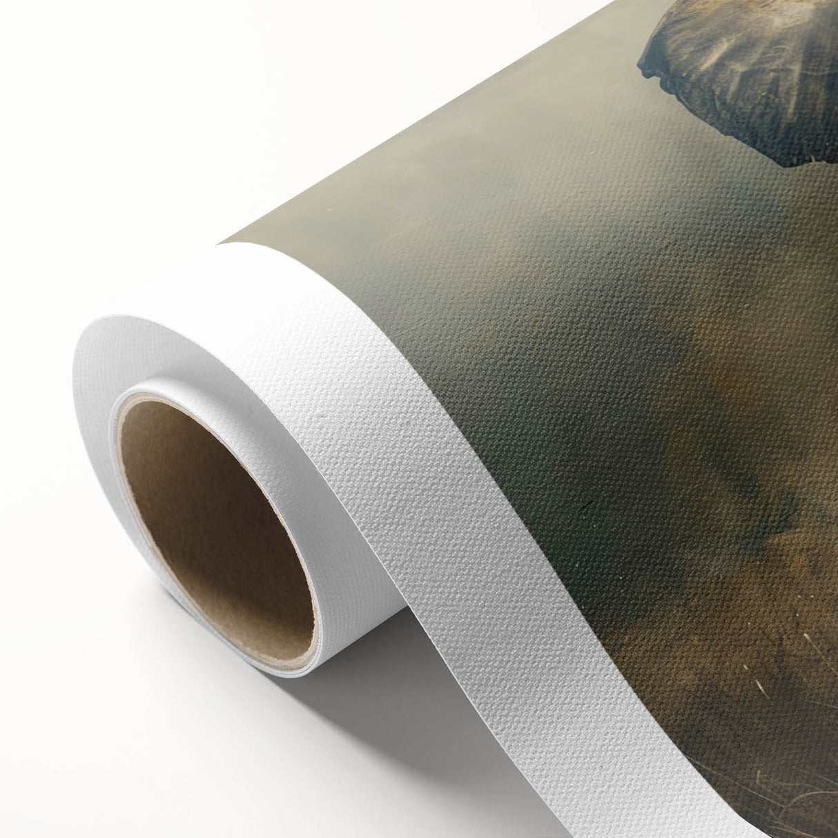 African elephant wall art design on rolled canvas, showcasing intricate details and vibrant colors, ideal for nature lovers and home decor enthusiasts.