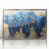 Framed acrylic wall art featuring a majestic elephant design in a silver frame, showcasing intricate details and vibrant colors, perfect for wildlife enthusiasts' decor.
