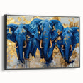 Framed wall art featuring a side view of a majestic elephant in a black design, perfect for wildlife enthusiasts and modern decor, showcasing intricate details and a striking aesthetic.