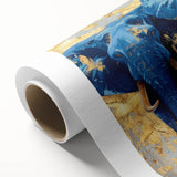 Rolled canvas featuring a vibrant elephant design in an African wildlife setting, showcasing intricate details and textures, perfect for home decor.