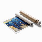 Elephant-themed wall art print showcasing a majestic African elephant against a vibrant backdrop, perfect for wildlife enthusiasts and home decor.