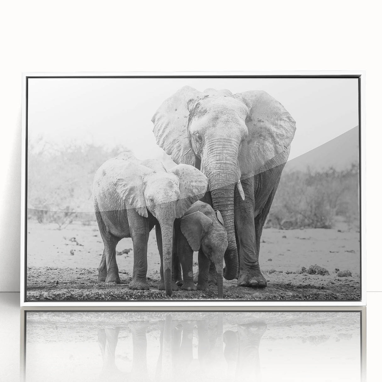 Framed acrylic wall art featuring a detailed illustration of an elephant, showcasing intricate designs and vibrant colors, ideal for wildlife enthusiasts and home decor.