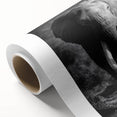 Rolled canvas art showcasing a vibrant elephant design, featuring intricate patterns and earthy tones, ideal for adding a touch of wildlife elegance to home decor.