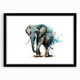 Black-framed wall art showcasing an elegant elephant design, perfect for animal lovers. This piece features intricate details and vibrant colors, ideal for home decor.