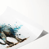 Vibrant rolled wall art print showcasing a majestic elephant design, perfect for wildlife enthusiasts, featuring intricate details and rich colors, ideal for home decor.