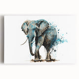 Stretched canvas wall art featuring a majestic elephant design, showcasing intricate details and vibrant colors, ideal for wildlife-themed decor.