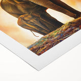 Rolled canvas showcasing a vibrant African elephant design, highlighting intricate details and rich colors, ideal for wildlife enthusiasts and home decor.