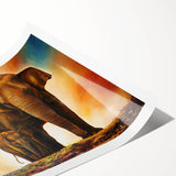 Elephant-themed wall art featuring a vibrant, colorful design showcasing a majestic African elephant in a natural habitat, perfect for home decor.