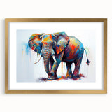 Elegant framed wall art featuring a detailed gold-matted design of an elephant, perfect for wildlife enthusiasts, adding a touch of nature-inspired decor to any room.