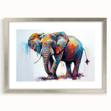 Framed wall art featuring a stunning silver border showcasing an elephant design, perfect for wildlife lovers. This elegant piece adds a touch of nature-inspired decor to any room, enhancing the aesthetic with its intricate details and vibrant imagery. Ideal for animal-themed interiors or as a gift for nature enthusiasts.