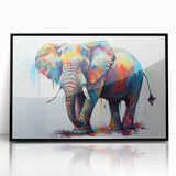 Framed wall art showcasing a striking black and white elephant design, emphasizing intricate details, perfect for animal lovers and modern decor enthusiasts.