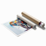 Stylish rolled print of an elephant wall art design, showcasing intricate details and earthy tones, perfect for adding a touch of wildlife decor to any space.