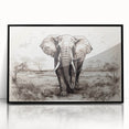 Framed black acrylic wall art featuring a striking elephant design in a wild life theme, perfect for animal lovers and contemporary decor enthusiasts.