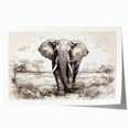 Elephant-themed wall art print showcasing a vibrant, artistic representation of an elephant in a natural habitat, perfect for wildlife enthusiasts and home decor.