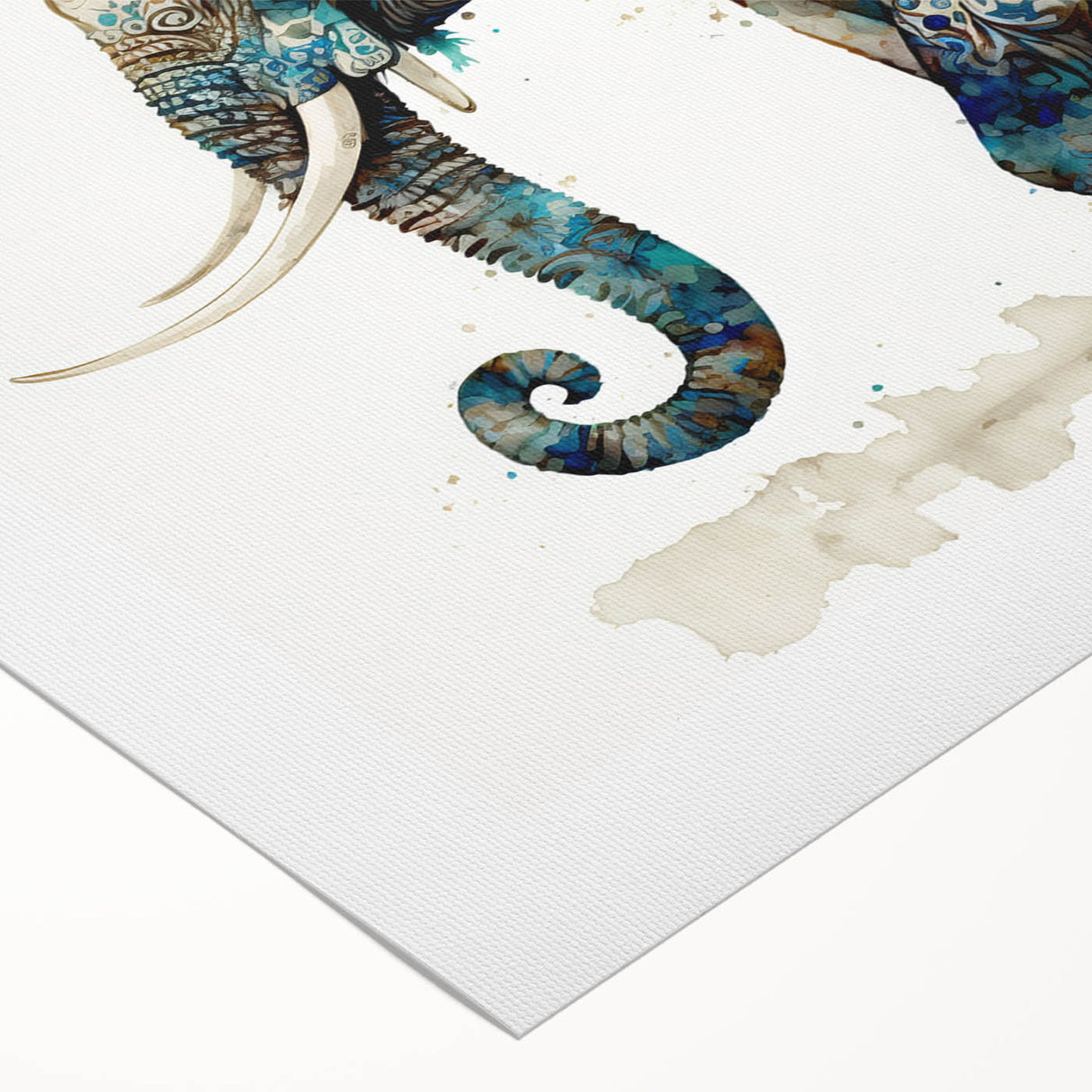 Elegant rolled canvas showcasing a stunning African elephant wall art design, featuring intricate details and vibrant colors, ideal for home decor or wildlife enthusiasts.