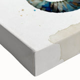 Close-up of a vibrant stretched canvas showcasing a detailed elephant design from a wildlife wall art collection, featuring rich colors and intricate textures, ideal for home decor enthusiasts.