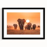 Elegant black-framed wall art showcasing a stunning elephant design, perfect for wildlife enthusiasts. The piece features intricate details and vibrant colors, making it a striking addition to any decor. Ideal for animal lovers seeking unique home decor.