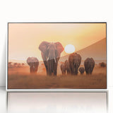 Framed wall art featuring a striking elephant design in a contemporary style, showcasing intricate details and vibrant colors, perfect for wildlife enthusiasts and modern decor.