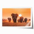 Elephant-themed wall art print featuring a vibrant, colorful design showcasing the majestic animal in a natural habitat, perfect for animal lovers and home decor enthusiasts.
