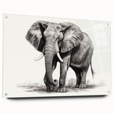 Acrylic glass wall art showcasing a majestic elephant design, featuring vibrant colors and intricate details, ideal for wildlife enthusiasts and home decor.